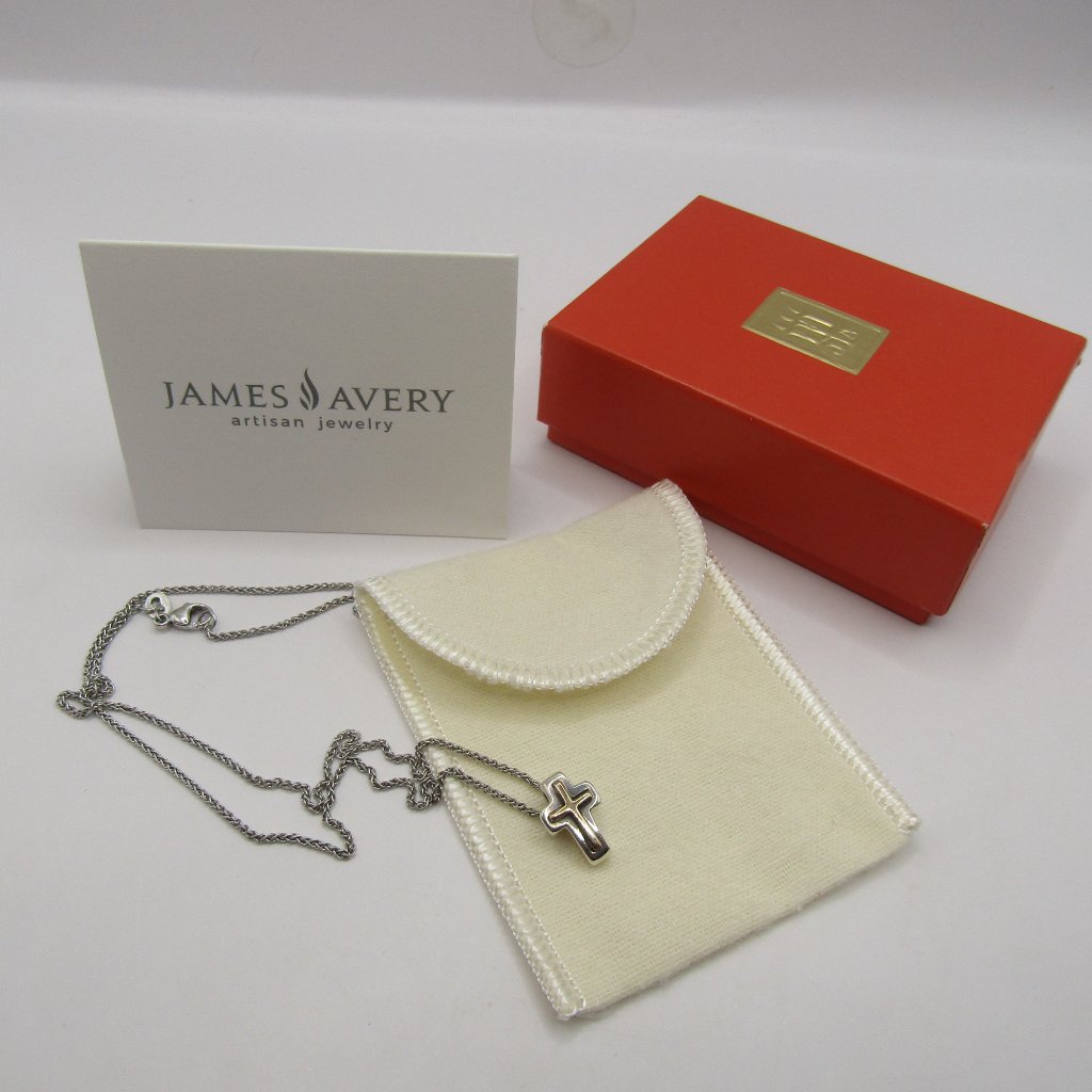 James Avery Gold And Silver Mission Cross Pendant With 16" Chain
